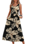 Wiholl Summer Dresses for Women Flowy Casual Midi Dress Beach Vacation Sundresses with Pockets