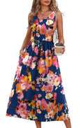 Wiholl Summer Dresses for Women Flowy Casual Midi Dress Beach Vacation Sundresses with Pockets