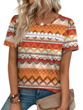 Ronuti Summer Tops for Women Lady Spring Outfits Lace Tunic Floral Casual Short Sleeves T Shirts Flowy Blouses