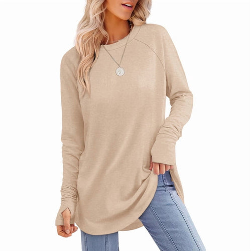 Ronuti Long Sleeve Shirts for Women Crewneck Basic Loose Tunic Tops Fall Outfits for Women 2026