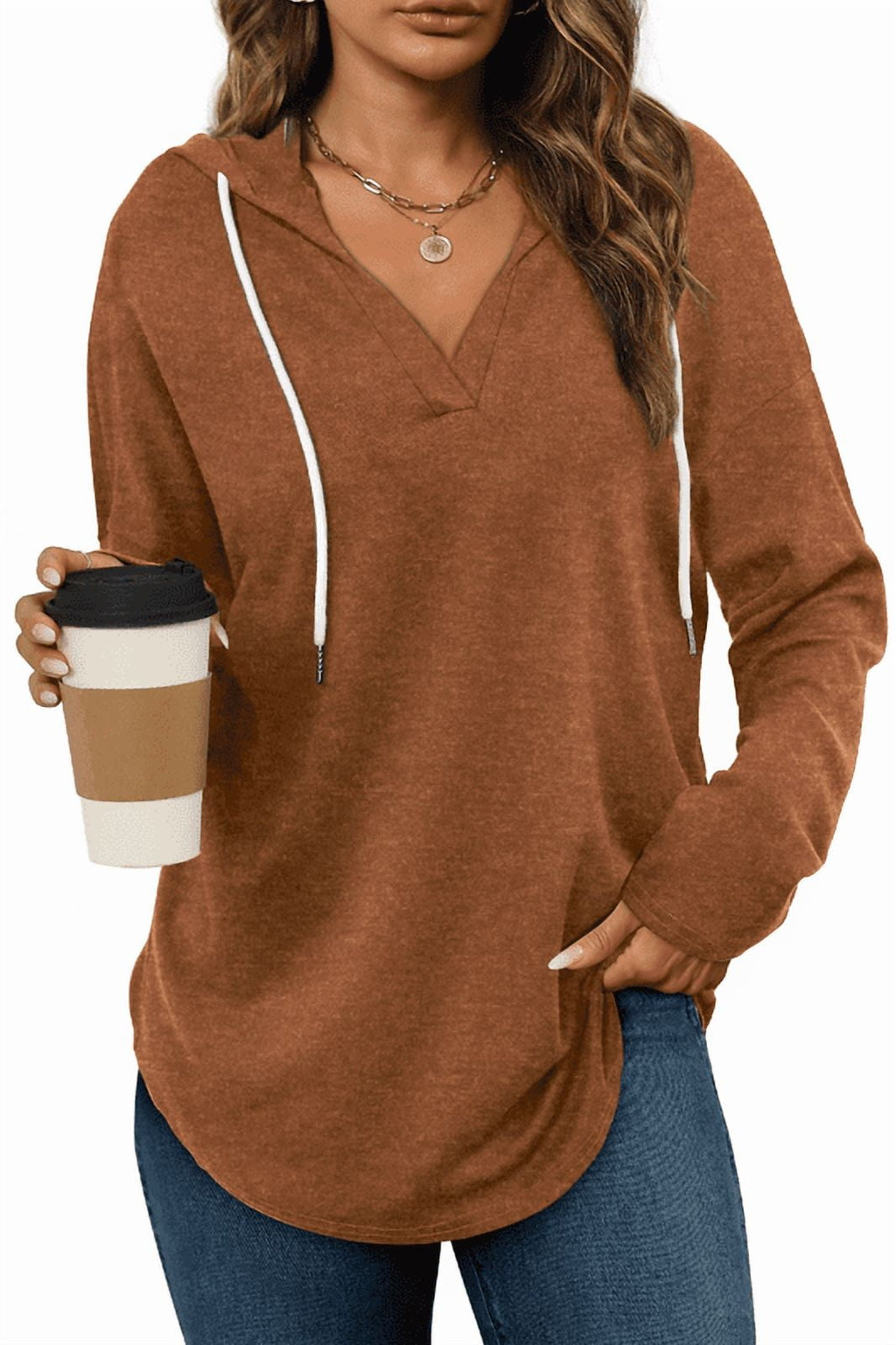 Ronuti Womens Fashion Tops Fall Hoodies Pullover Oversized Sweatshirts Long SLeeve Shirts Loose Fit