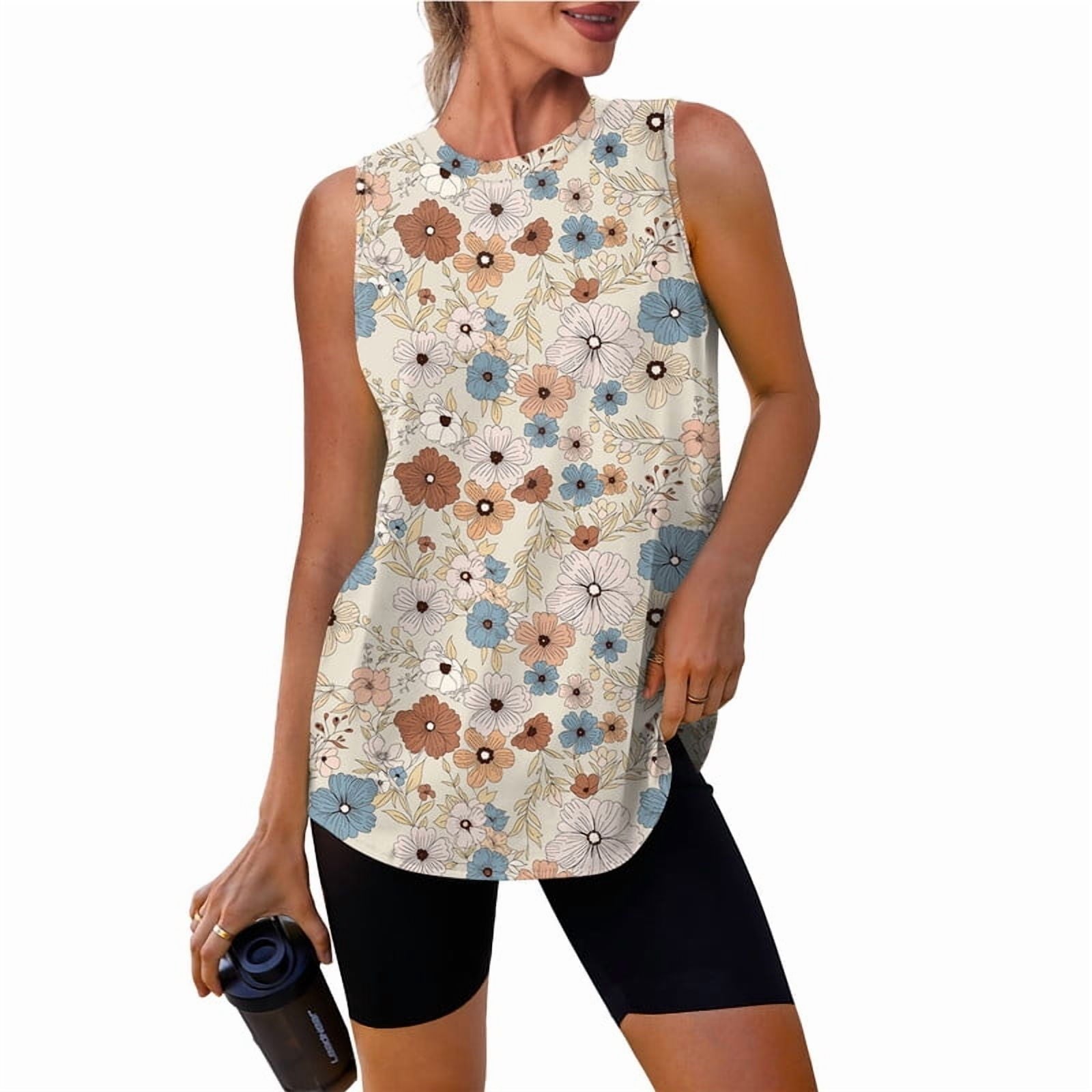 Ronuti Womens Workout Tank Tops Lightweight Sleeveless Shirts for Women Loose Fit Tops for Athletic Running Tennis Yoga