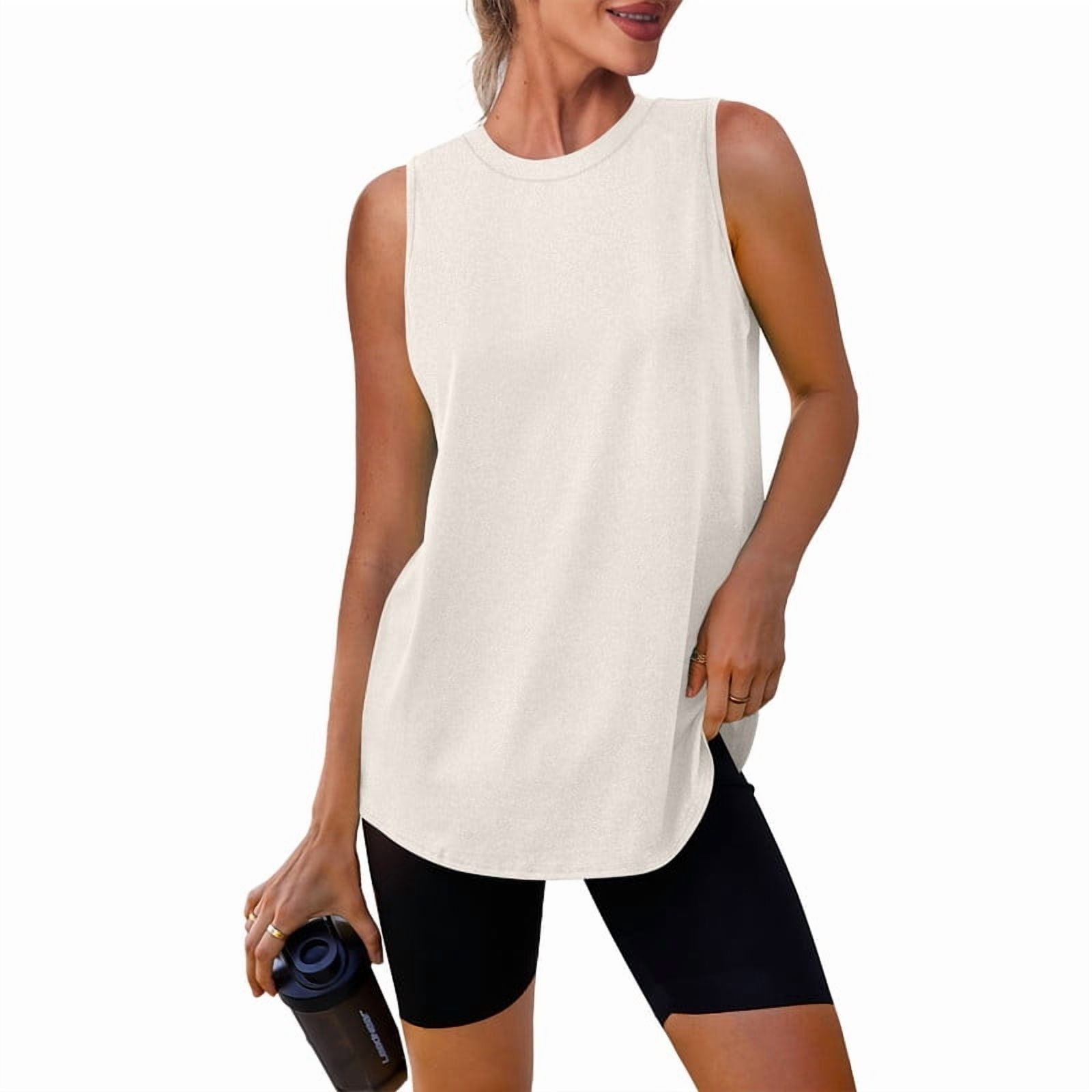Ronuti Womens Workout Tank Tops Lightweight Sleeveless Shirts for Women Loose Fit Tops for Athletic Running Tennis Yoga