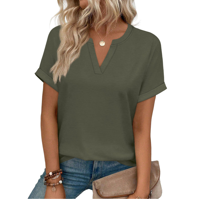 Wiholl Womens Blouses Summer Tops Rolled Sleeve Shirts Short Sleeve Tee Dressy Casual Summer Vacation Fashion Clothing 2026
