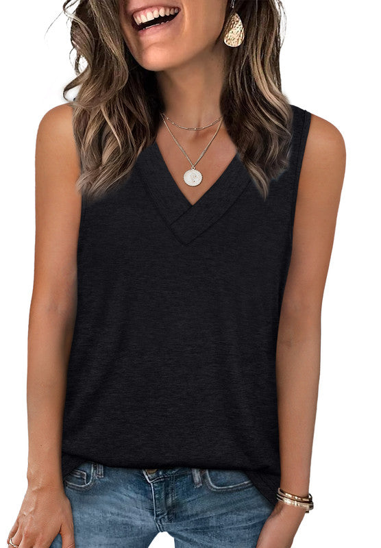 Wiholl Tank Tops for Women Summer V Neck T Shirts Trendy Sleeveless Basic Tee Loose Fit 2026 Fashion