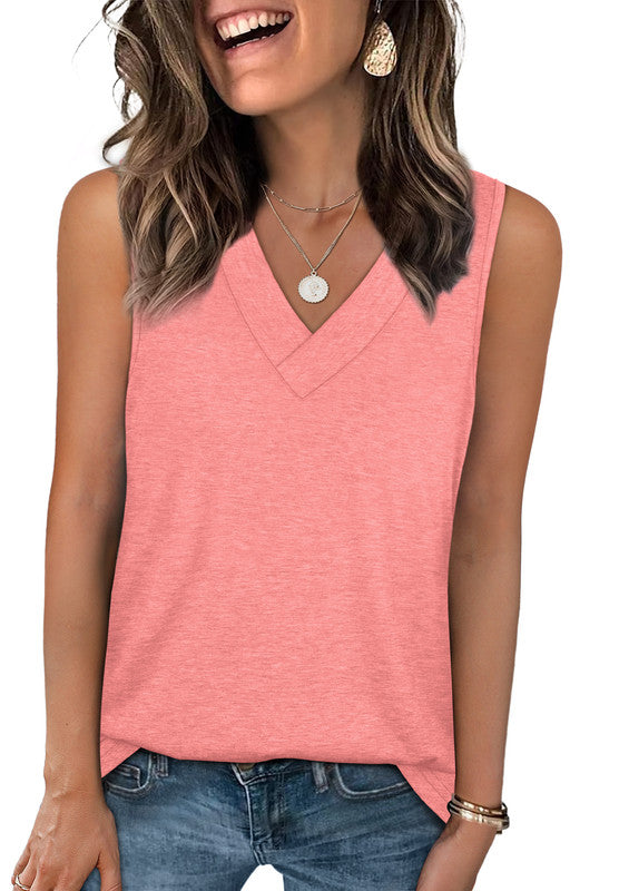 Wiholl Tank Tops for Women Summer V Neck T Shirts Trendy Sleeveless Basic Tee Loose Fit 2026 Fashion